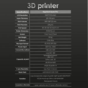 پرینتر دیجی دنت زوم پرو پرینتــرهای Digi Dent zoom Pro